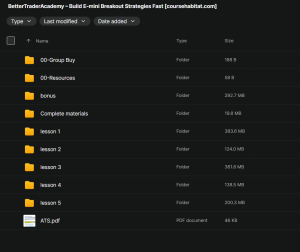 BetterTraderAcademy – Build E-mini Breakout Strategies Fast