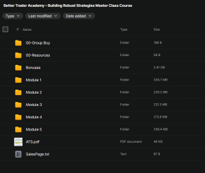 BetterTraderAcademy – Building Robust Strategies Master Class Course