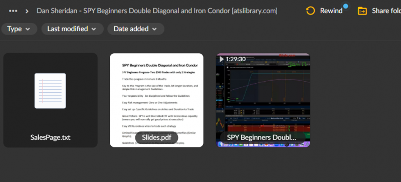 Dan Sheridan - SPY Beginners Double Diagonal and Iron Condor