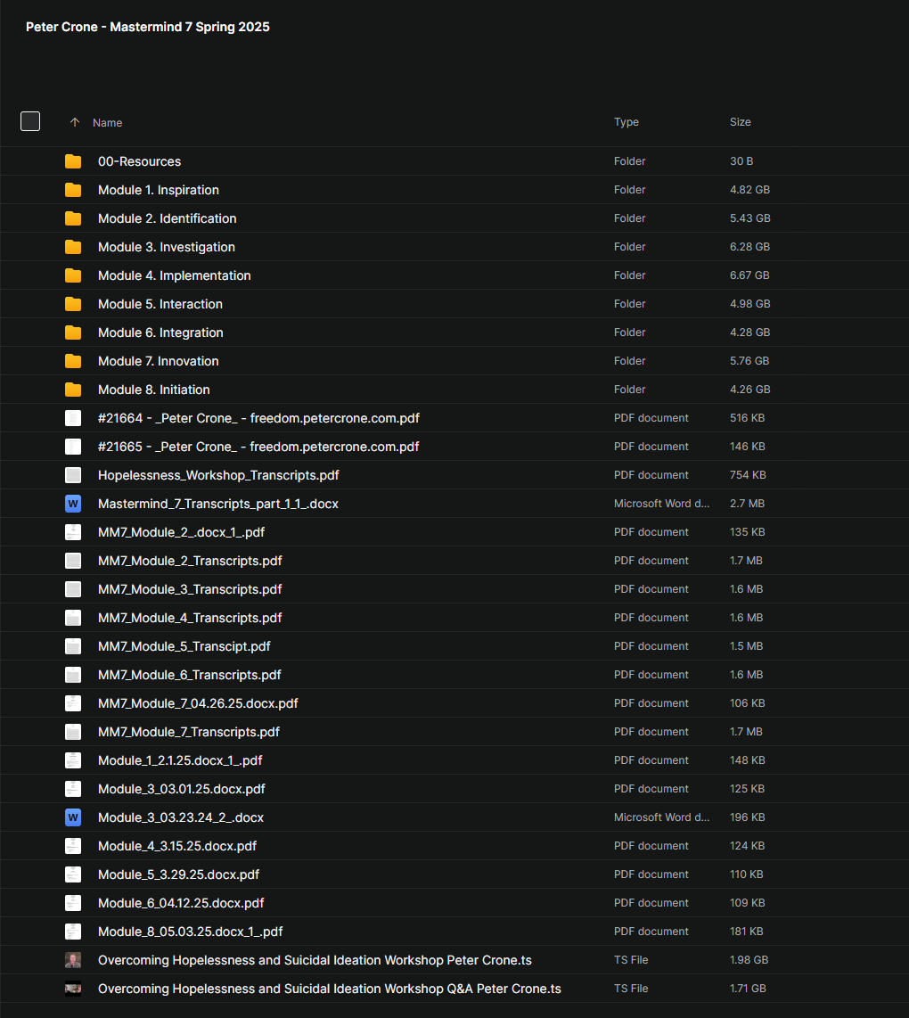 Peter Crone – Mastermind 7 Spring 2025