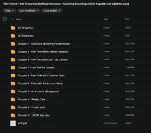 Nick theriot Ads Fundamentals Blueprint Course + Coaching Recordings (2025) till August 31st