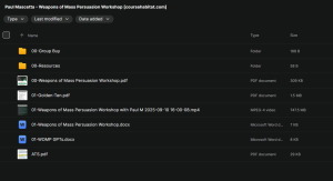 Paul Mascetta – Weapons of Mass Persuasion Workshop