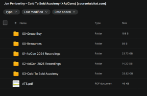 Jon Penberthy – Cold To Sold Academy (+AdCons)