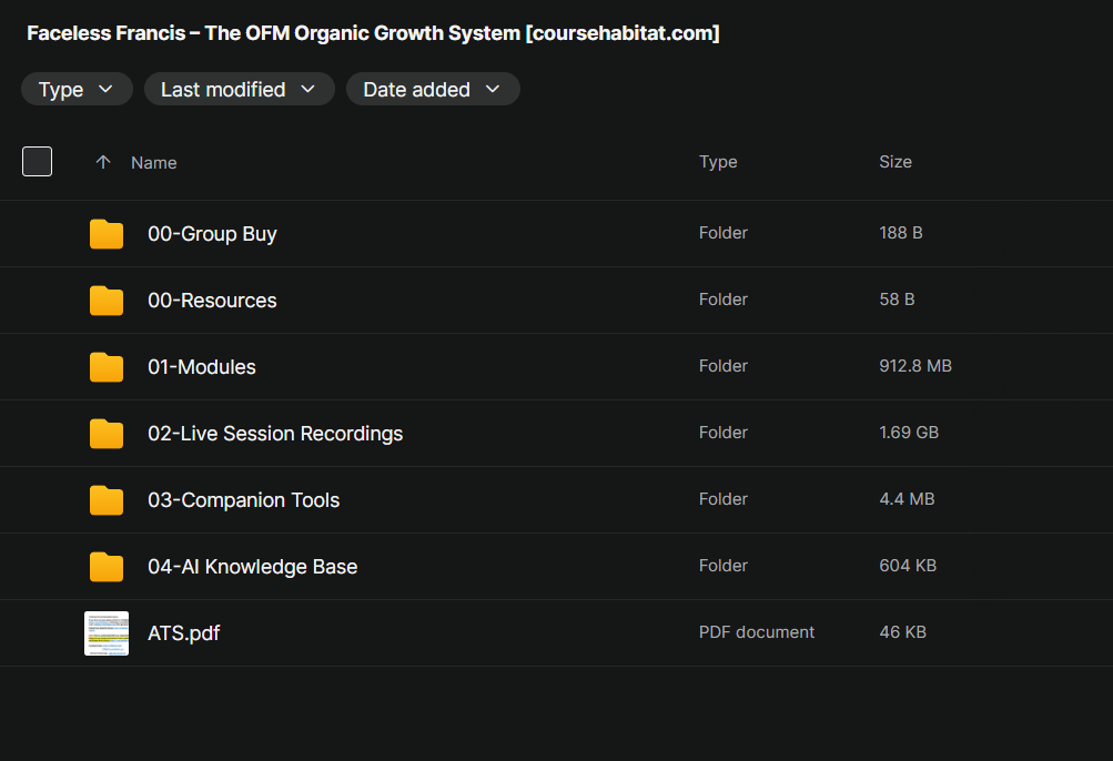 Faceless Francis – The OFM Organic Growth System