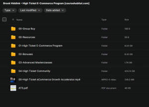 Brook Hiddink – High Ticket E-Commerce Program